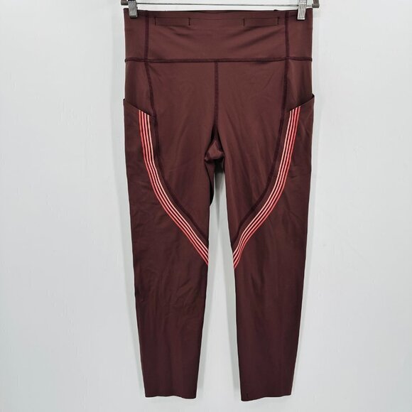 Lululemon Women Brown Speed Limit Cherry Cola High Waist Pocket 12 Crop Leggings - Picture 3 of 7